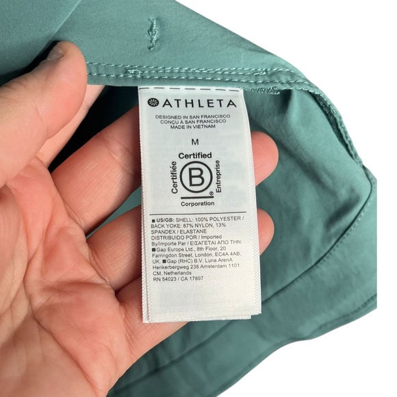 Athleta Advantage Poplin Top Vented Teal 1/4 Zip Size Medium - Picture 10 of 10